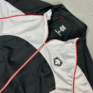 Descente Cycling Jersey Full Zip Carbon Blend Mens L Black White Red